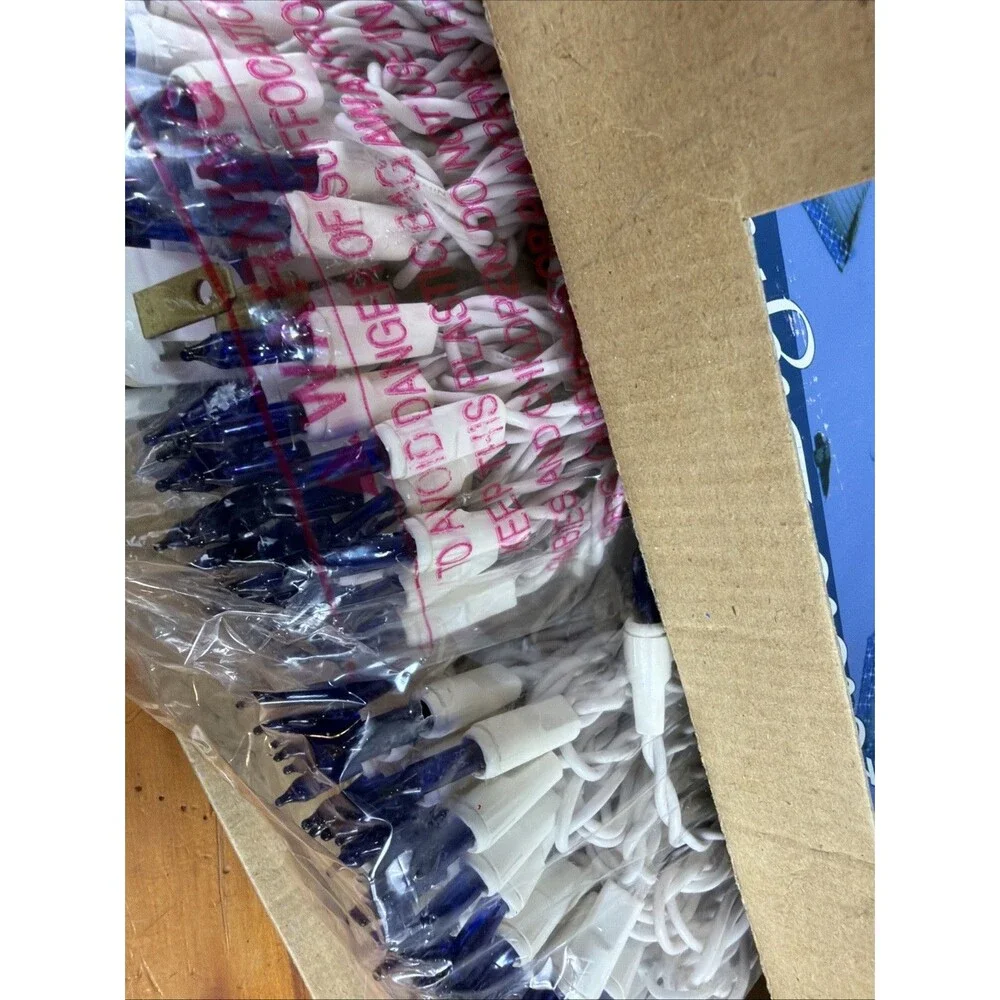 300 Blue Icicle Lights ~ White Wire Christmas Collection LOT of 3-NEW!
